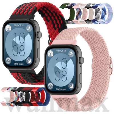 Nylon Braided Strap Watch Band for Huawei Watch Fit 3 Replacement Buckle