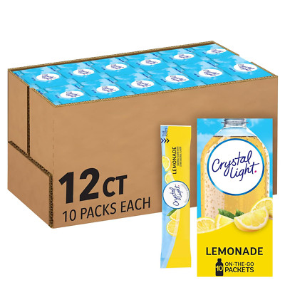 Crystal Light Sugar-Free Lemonade On-The-Go  Drink Mix 12 Count Pack of 10