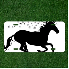 Custom Personalized License Plate Auto Tag With Fancy Black Horse Design NEW