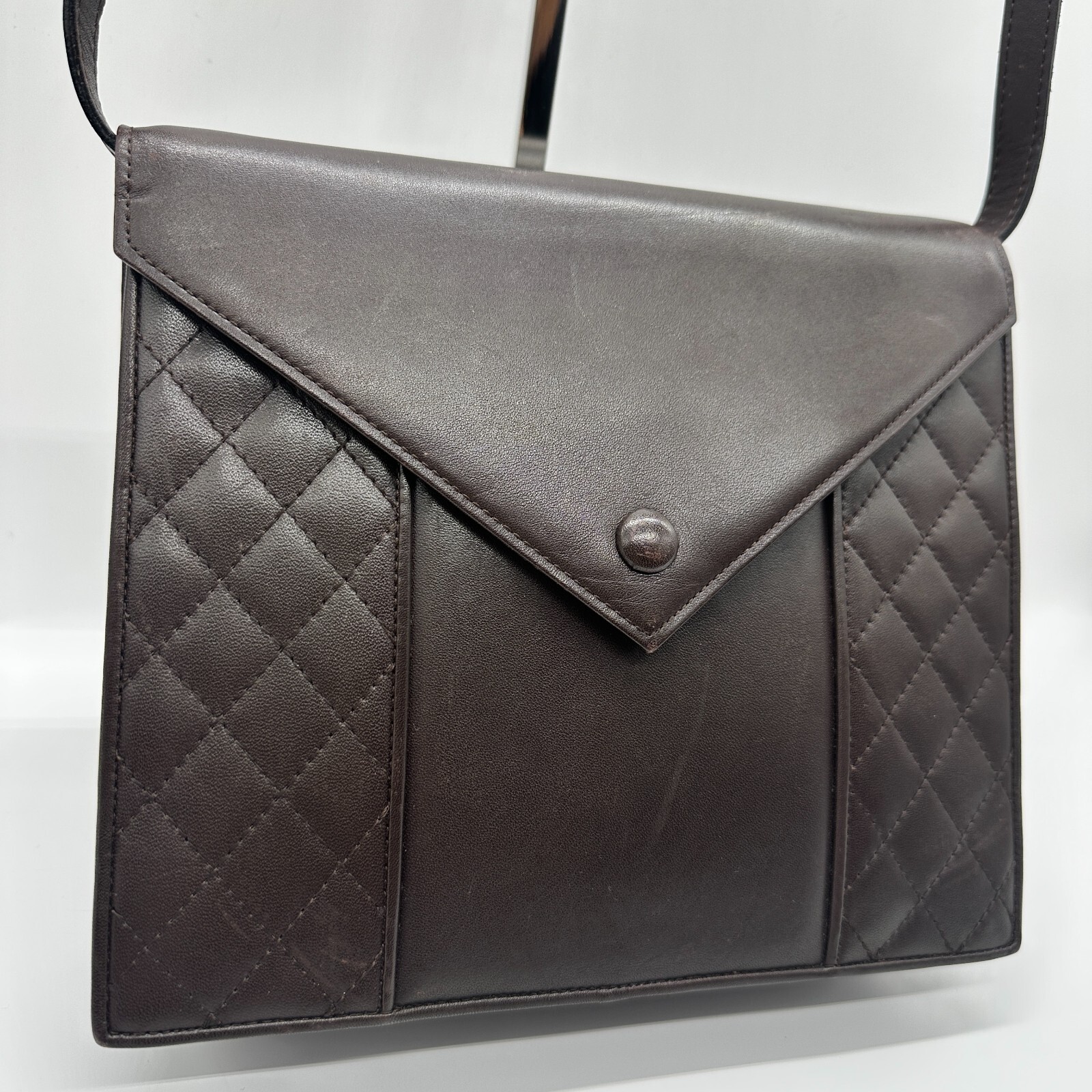 Borsa a tracolla vintage Yves Saint Laurent borsa in pelle marrone YSL autentica!!