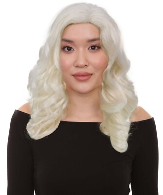 Adult Women s Bounty Hunter TV Show Wife Platinum Blonde Cosplay Wig HW-7054