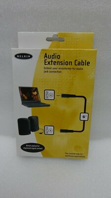Lot of 100 Belkin 3.5mm Audio 6 Ft Extension Cable