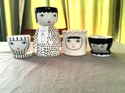 Set of 4 Anthropologie Kinska Ceramic Girl Planters — photo 1