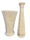 vintage white milk glass vases