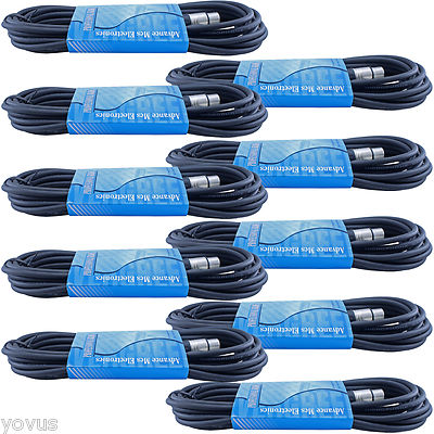 10Flexible 25 ft Foot Shielded Balanced 3pin XLR Mic audio cord Microphone cable