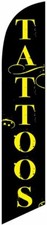 Tattoos Feather Banner Swooper Flag -No Wind Required- Replacement FLAG ONLY