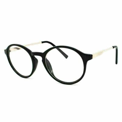 Occhiali Rotondi Stile Hippie Anni '80 – Lenti Trasparenti, Anti Luce Blu, Unisex