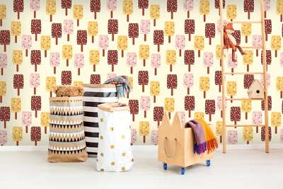 3D Yellow Ice Cream G1681 Wallpaper Mural Self-adhesive Removable Sticker Joy