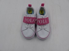 POLO RALPH LAUREN GIRLS WHITE AND PINK SLIP ON SHOE SIZE 8