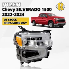 [FULL LED] For 2022-2024 Silverado 1500 LT RST Chrome Passenger Headlight RH