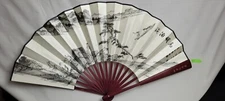 Lot(2) Landscape Painting Handmade Traditional Chinese Folidng Decorative Fan