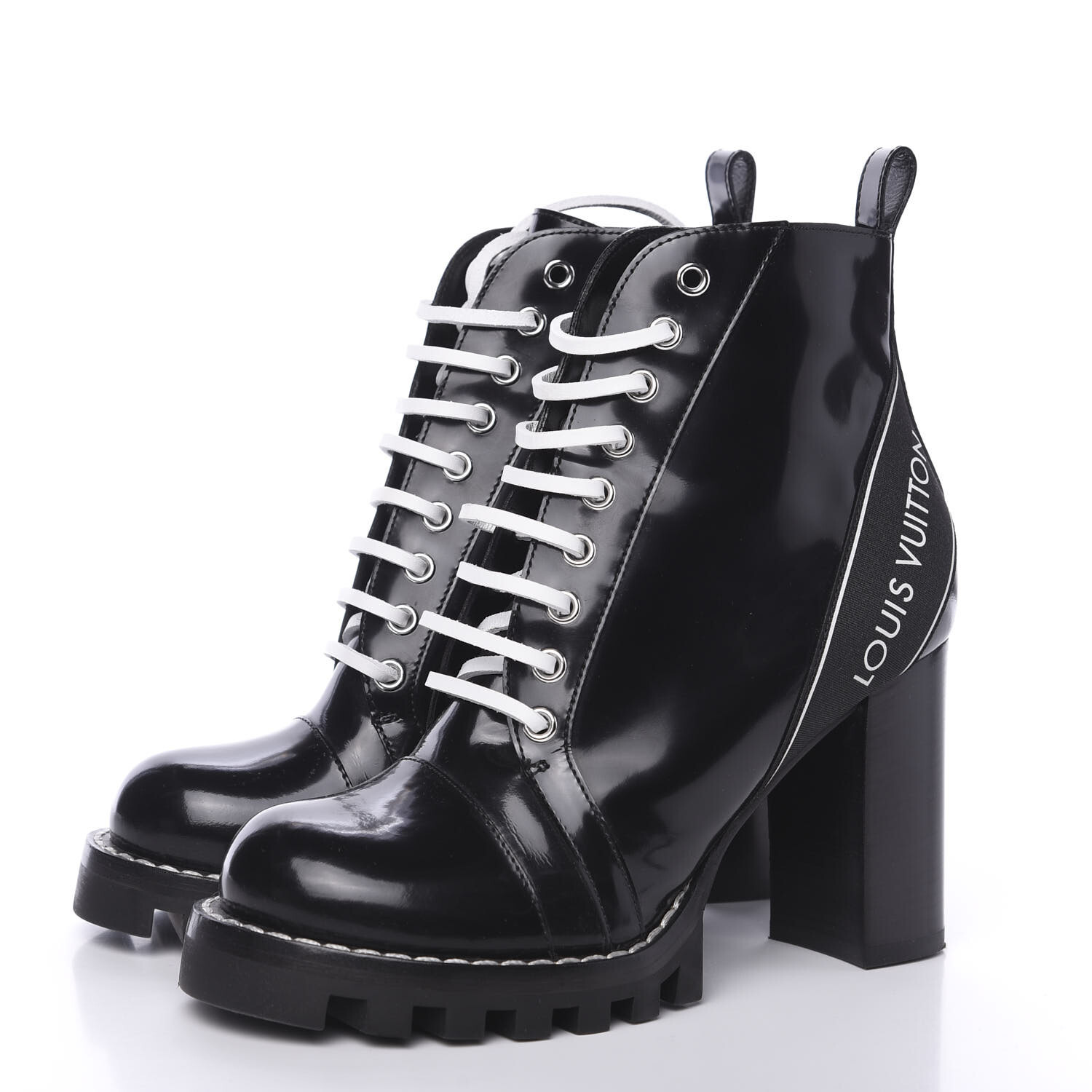 louis vuitton black leather boots