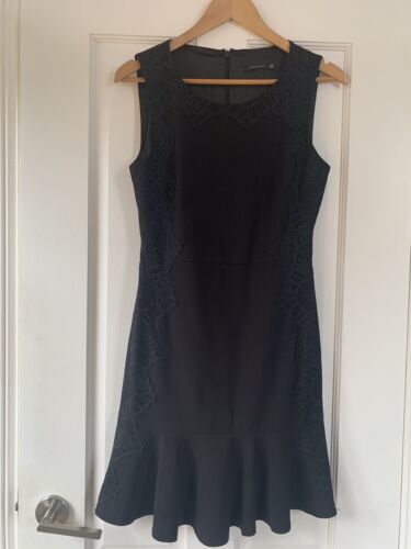 women's lace party dresses Black Lace Layered Party Dress With Belt - Women's Dress