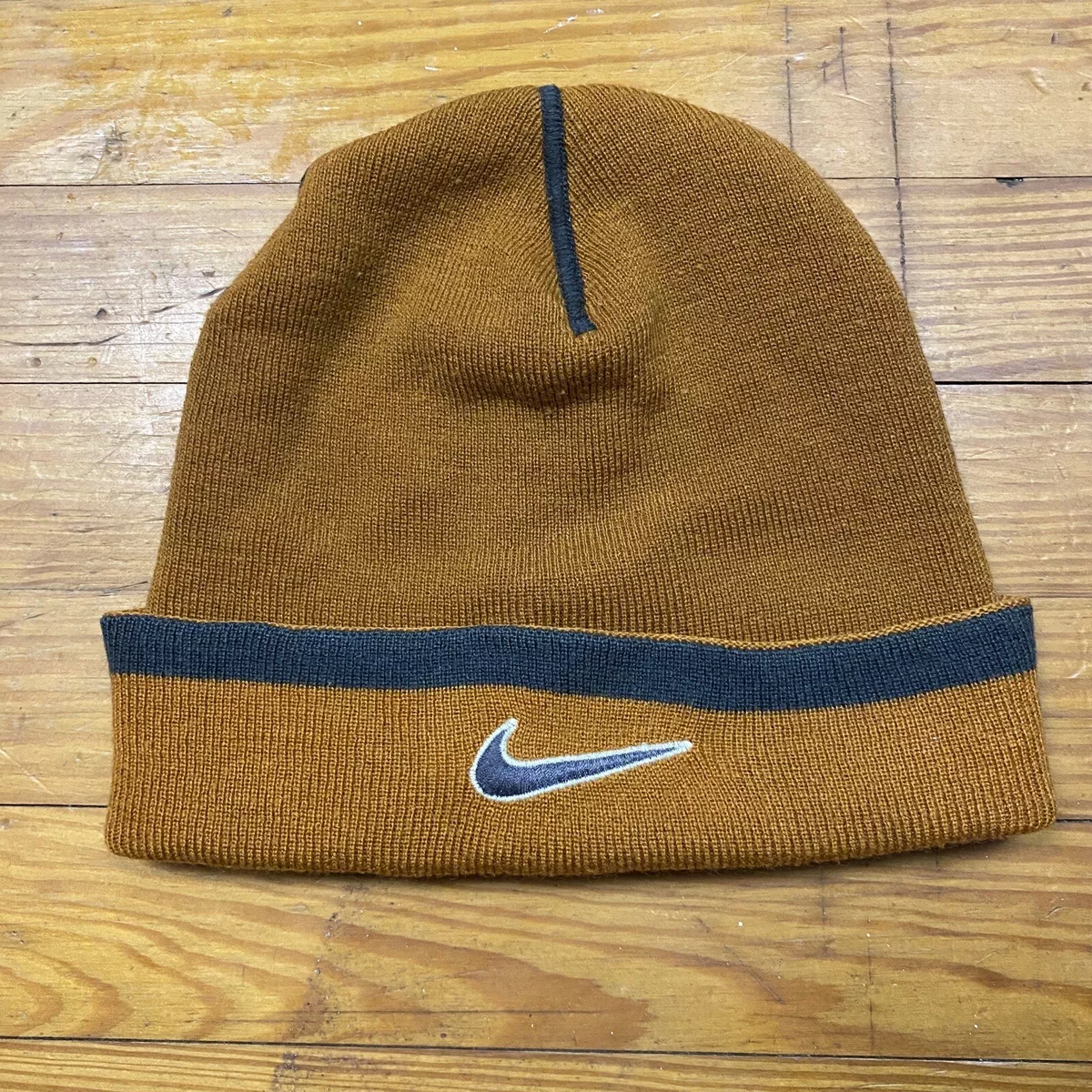 Vintage Nike Beanie Adult One Size Brown Embroidered Swoosh 90s ACG Hiking  Gorp