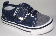 New PAPOS NAVY CANVAS BUCKLE SNEAKERS BABY BOYS SIZE 2
