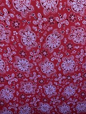 Red Bandana Paisley Design Print On Great Quality Of Brushed Poly Spandex 4-way