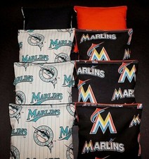 RARE New FLORIDA MARLINS MLB 8 CORNHOLE BEAN BAGS/ BAGGO Top Quality Handmade 