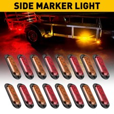 4-led Side Marker Amber Red Lights Clearance Light Truck Trailer Rv Waterproof