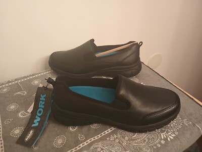 New Dr Scholls Dynamo Black Oil Slip Resistant Clogs Work
