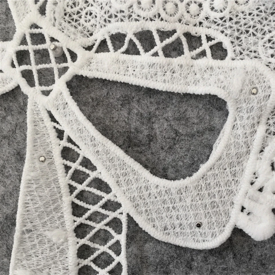 Bowknot Flower Embroidered Neckline Lace Collar Trim Sew Patch Applique Corsage - image 3 of 4