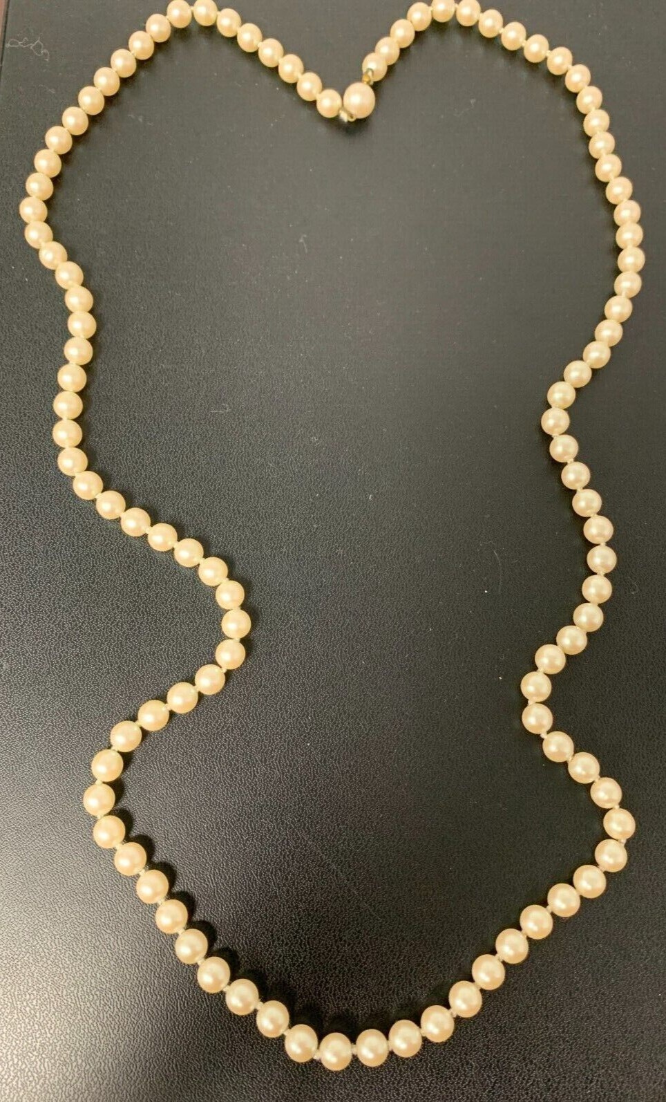 Vintage , Single Strand Pearl Necklace and Screwback … Gem