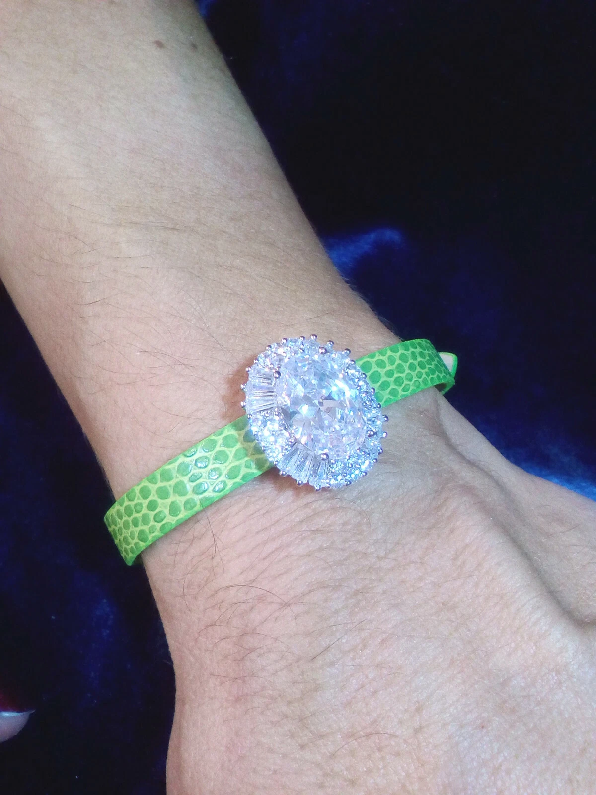 Bracciale Donna SWAROVSKI ORIGINALI Argento 925 Cristalli Verde Ragazza Sposa