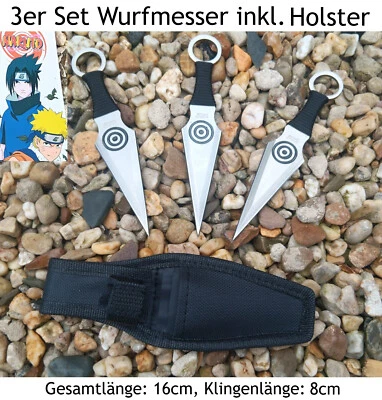 EA SPORTING NEU 3er Wurfmesser Kunai Set für Sammler Film Serien Anime Manga Japan Fans