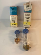 2 vintage blue top projector lamp bulbs by Sylvania GTE, DEK DFW, DFY