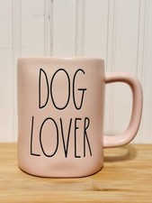 Rae Dunn - DOG LOVER - Pink Ceramic Coffee Mu...