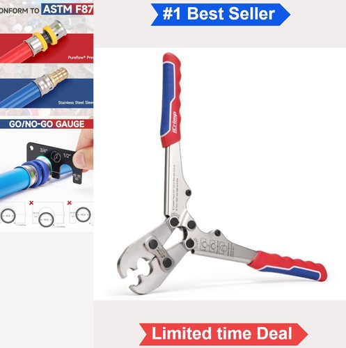 PEX Crimping Tool 1/2 3/4 Inch Combo Stainless Steel Sleeve Press For Plumbing