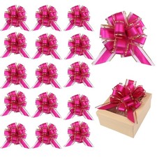 Rose Red Black Pull String Ribbon Gift Wrap Bows Wedding Baskets 6 Inch 36 PCS