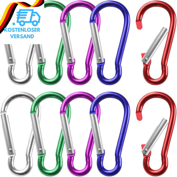 Karabinerhaken Klein, 10 StüCk Karabiner SchlüSselanhäNger Kleine Bunt Aluminium-image