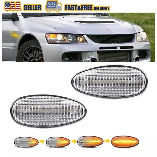 For 02-06 Mitsubishi Lancer 03-06 Outlander Front Side Marker Turn Signal Lights