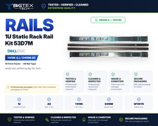 Dell 1U Static Rack Rail Kit Y819K D419M 53D7M 0FV6YR PowerEdge Server Rails