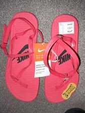 NIKE SOLARSOFT ROMAN TOEPOST WOMENS SANDALS SIZE UK 3.5 LIGHTWEIGHT CRIMSON NEW