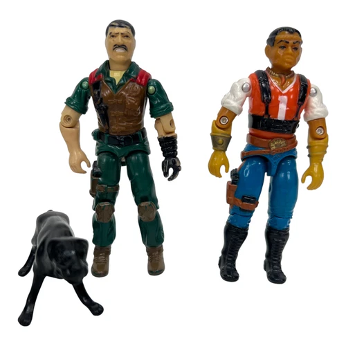 Vintage GI Joe Mutt v1 Junkyard and Red Dog v1 ARAH Figure Incomplete Flaw