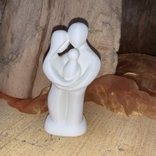 Skulptur Familie mit Kind Liebe weiß romantisch Deko Geschenk Hochzeit Statue