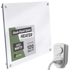 Convection Wall Heater with Thermostat - 400W Electric Wall Mounted Space Hea...