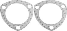 2pcs Exhaust Gasket 3 3-bolt Exhaust Pipe Flange Gasket With Fire Ring Replace