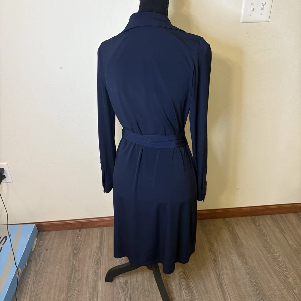 Calvin Klein Navy Blue Wrap Dress Size S / 6 (size tag miss.) Capsule Classic - Image 4 of 4