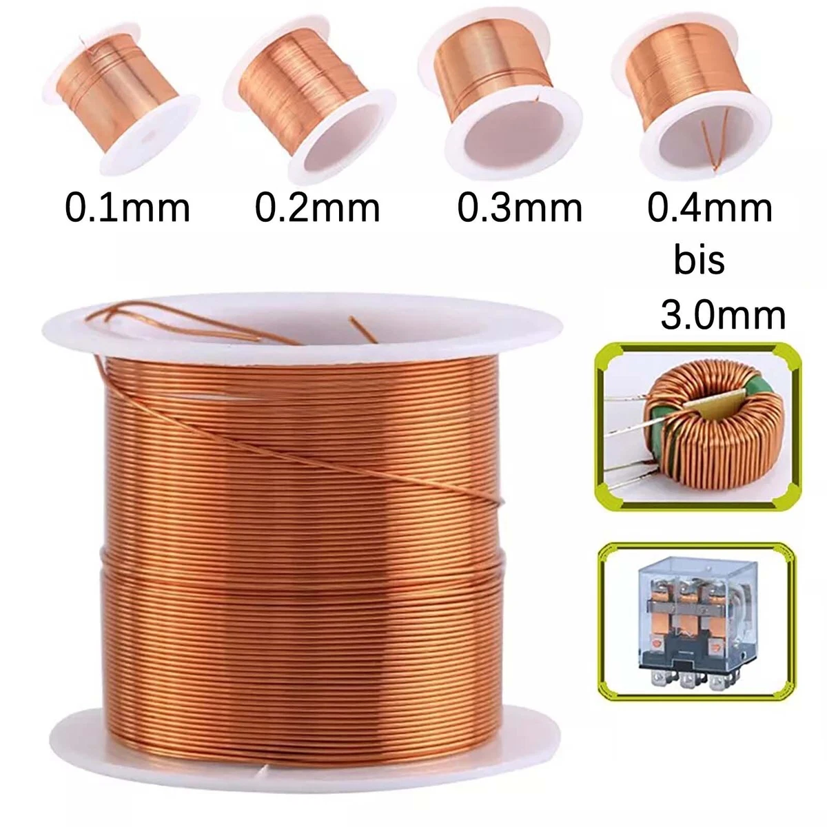 Kupferlackdraht 0,3mm 100 M Kupferlackdraht 0,3 Mm – Lötbarer Magnetdraht Für Transformatoren, Motoren & Spulen