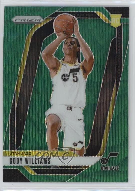 2024-25 Panini Prizm Green Wave Prizm Cody Williams #232 Rookie RC 17iv