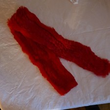 Red Fur Scarf Wrap Vintage Style