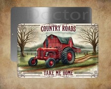 Country Roads Take Me Home 8" x 12" metal sign Made in USA