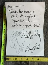 KISS Christmas Card ACE FREHLEY Paul Stanley Handwritten Note 1995 Vintage Kiss