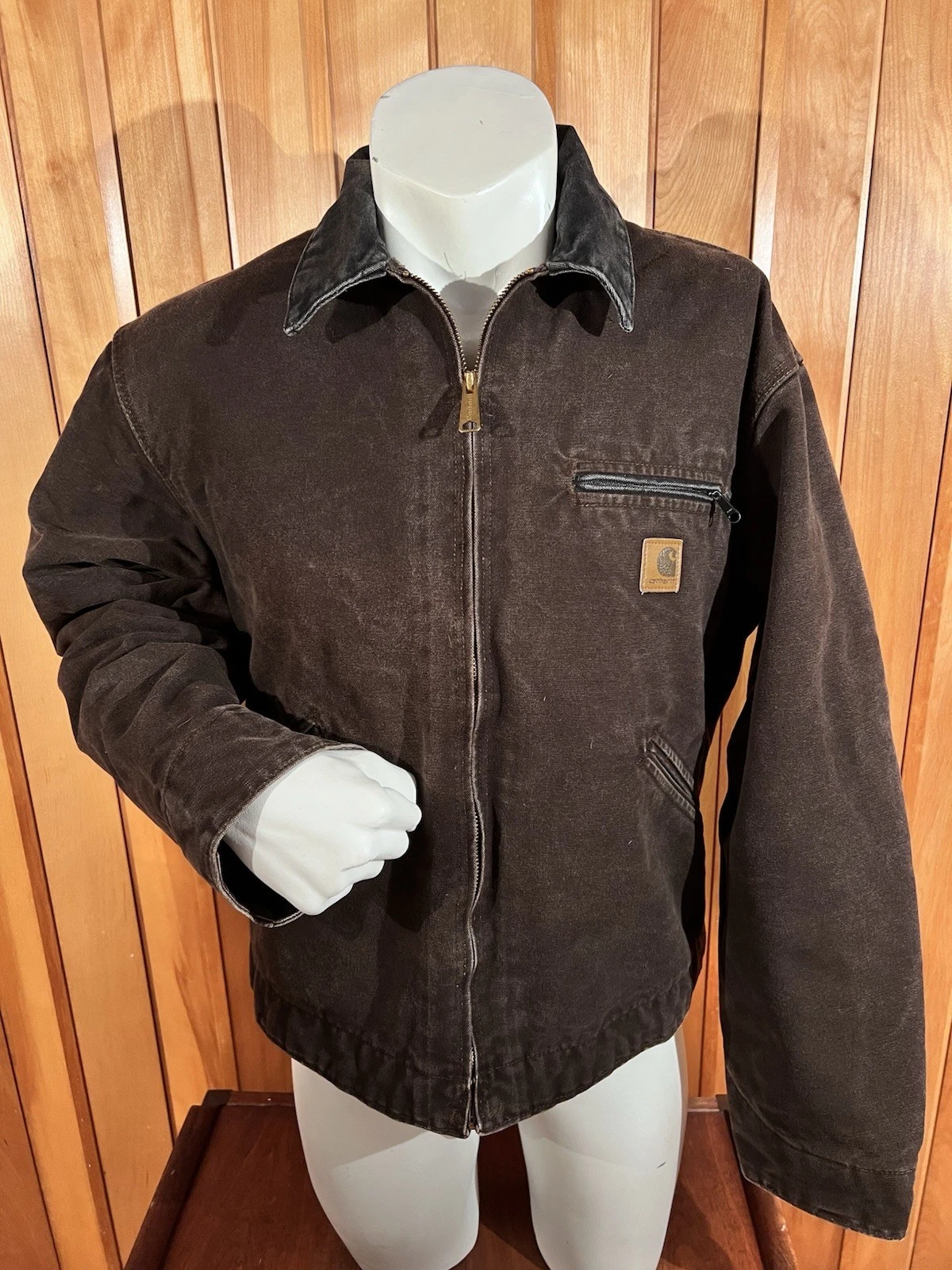 Vintage Carhartt Detroit Jacket J97 DKB Men’s Large Dark Brown Blanket Lined