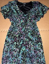 Lane Bryant multicolor Floral V-Neck Short Sleeve Knee Length Dress 18