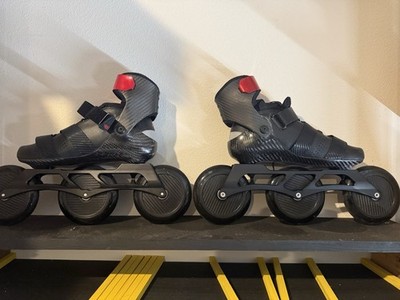 K2 Redline 125 3-Wheel Inline Speed Skates Black/Red ILQ-9 Pro 125mm 88A