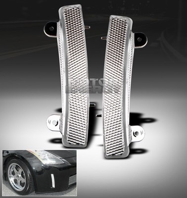 FRONT BUMPER SIDE REFLECTOR LIGHTS CHROME FOR 03-05 350Z FAIRLADY Z33 LEFT+RIGHT