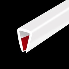Rubber Edge Trim, Flexible Baby Proof Trim for Fit 1/8" - L20', White
